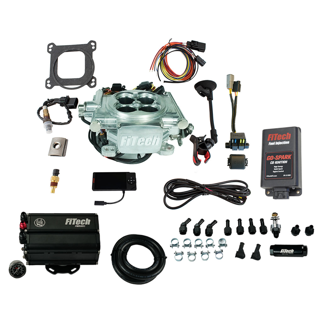 FiTech Fuel Injection 93556 Go EFI 4 600 HP Power Adder Bright Aluminum EFI System