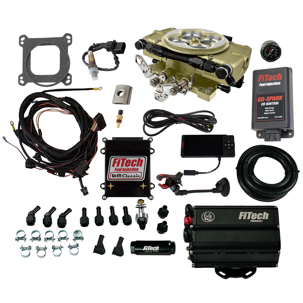 FiTech Fuel Injection 93558 Go EFI Classic Gold 650 HP EFI System Master Kit