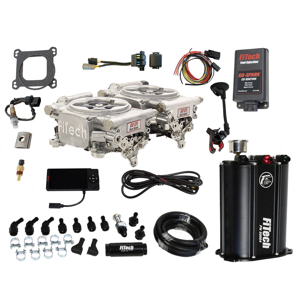 FiTech Fuel Injection 93561 Go EFI 2x4 625 HP Bright Aluminum EFI System