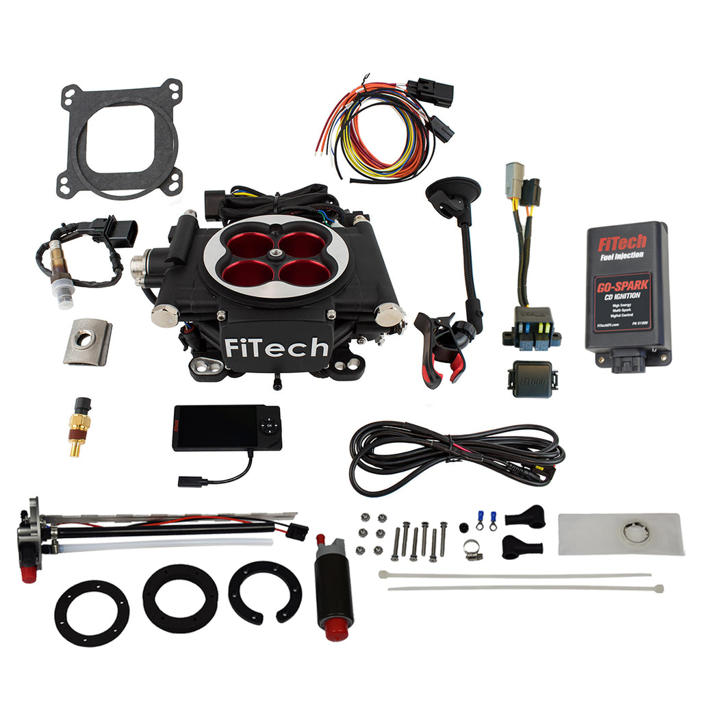 FiTech Fuel Injection 93604 Go EFI 4 600 HP Power Adder Matte Black EFI System