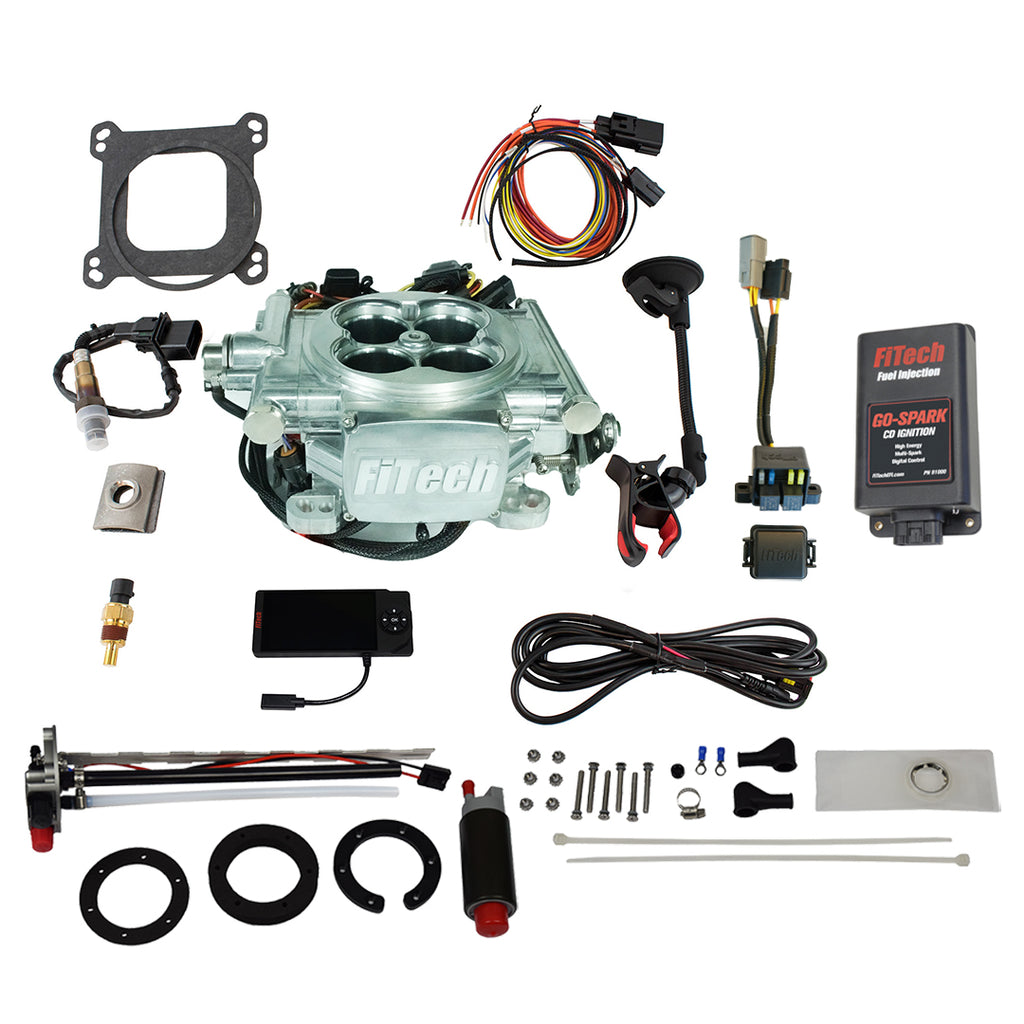 FiTech Fuel Injection 93606 Go EFI 4 600 HP Power Adder Bright Aluminum EFI System