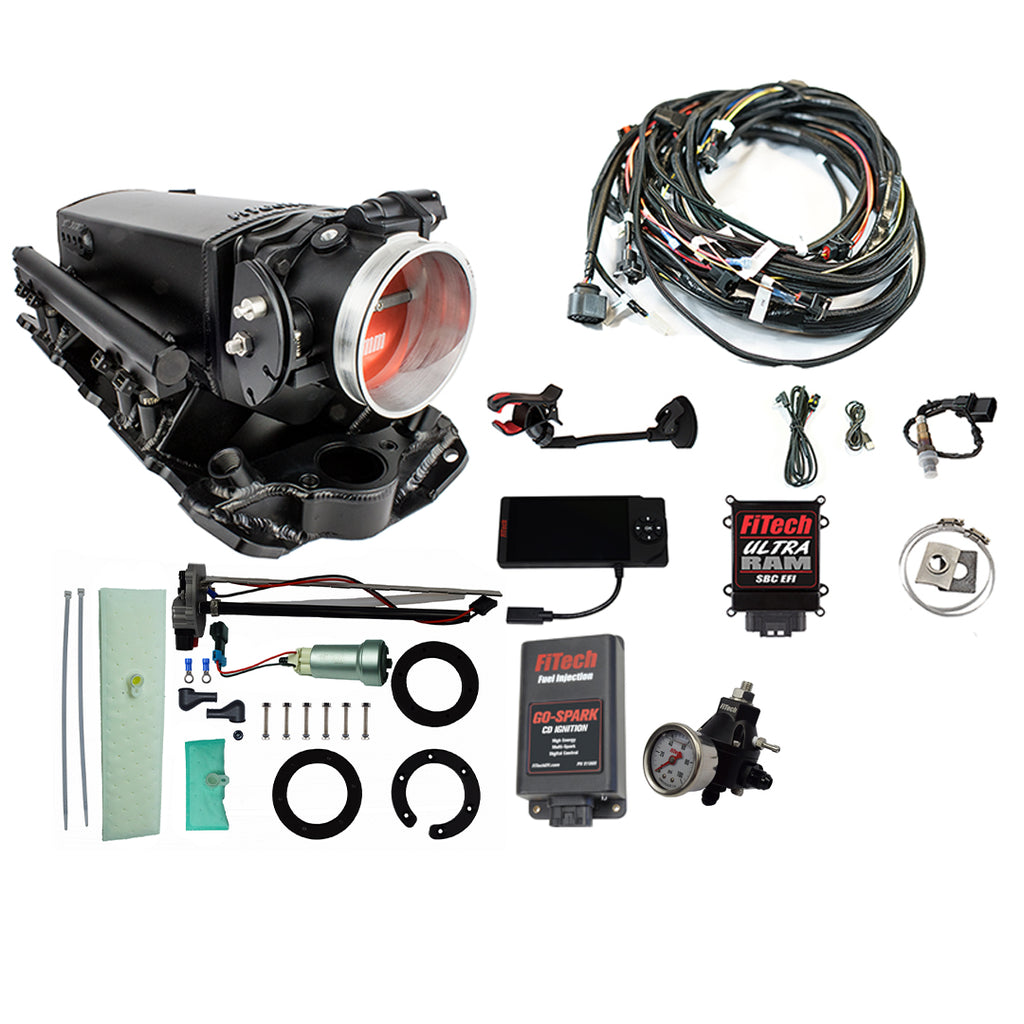 FiTech Fuel Injection 93631 Ultra Ram 650 HP Chevy Small Block EFI System Master Kit