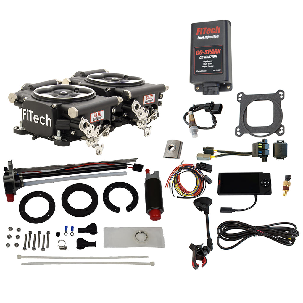 FiTech Fuel Injection 93662 Go EFI 2x4 625 HP Bright Aluminum EFI System