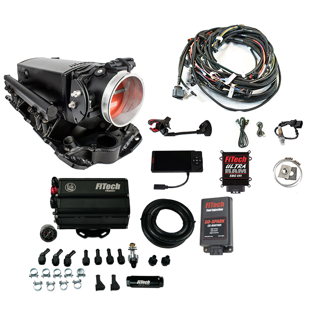 FiTech Fuel Injection 93731 Ultra Ram 650 HP Chevy Small Block EFI System Master Kit