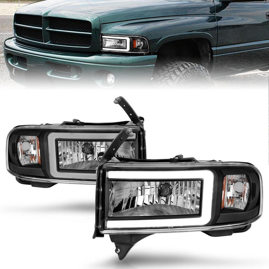 94-02-Dodge-Ram-Crystal-Headlight---W-Light-Bar-Black-Housing