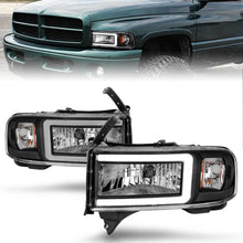 Load image into Gallery viewer, 94-02-Dodge-Ram-Crystal-Headlight---W-Light-Bar-Black-Housing