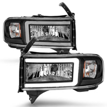 Load image into Gallery viewer, 94-02-Dodge-Ram-Crystal-Headlight---W-Light-Bar-Black-Housing