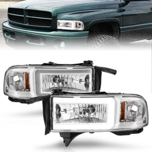 Load image into Gallery viewer, 94-02-Dodge-Ram-Crystal-Headlight---W-Light-Bar-Chrome-Housing