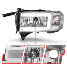 Load image into Gallery viewer, 94-02-Dodge-Ram-Crystal-Headlight---W-Light-Bar-Chrome-Housing