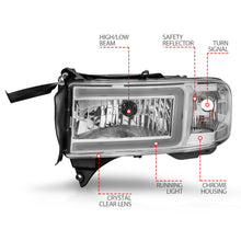 Load image into Gallery viewer, 94-02-Dodge-Ram-Crystal-Headlight---W-Light-Bar-Chrome-Housing