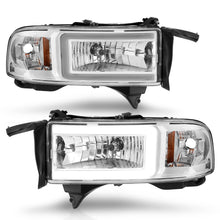 Load image into Gallery viewer, 94-02-Dodge-Ram-Crystal-Headlight---W-Light-Bar-Chrome-Housing