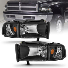 Load image into Gallery viewer, 9401-Ram-Headlights-Crystal-Black-With-Corner-DriverPassenger