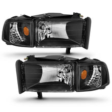 Load image into Gallery viewer, 9401-Ram-Headlights-Crystal-Black-With-Corner-DriverPassenger