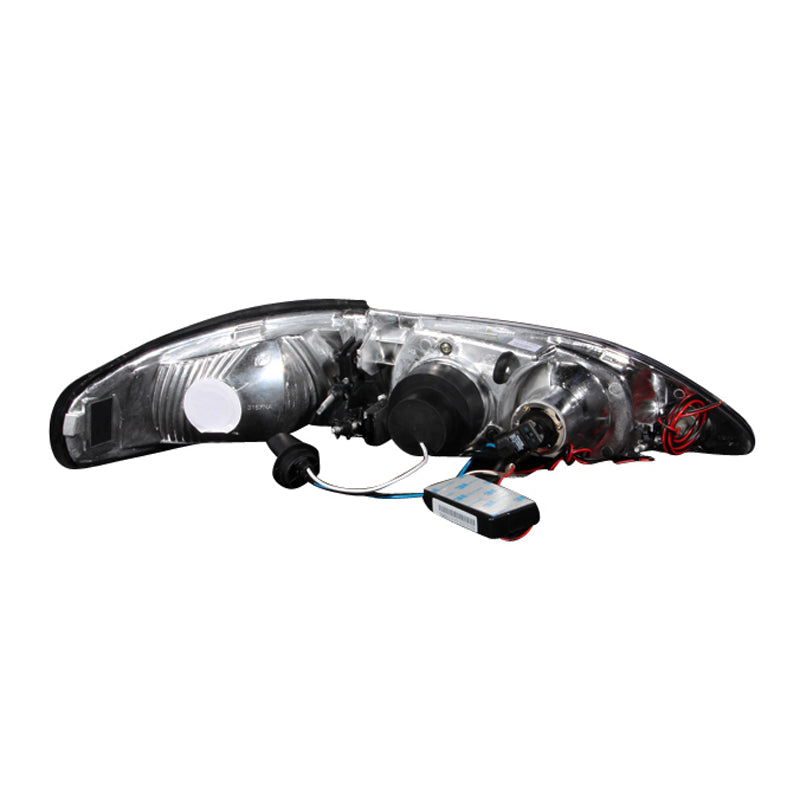 9498-Mustang-Headlights-1-Pc-Black-Clear-Projector-WCcfl-Halos