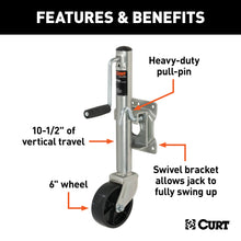 Load image into Gallery viewer, CURT 28100 Marine Jack with 6in. Wheel (1;000 lbs; 10in. Travel) - Truck Part Superstore