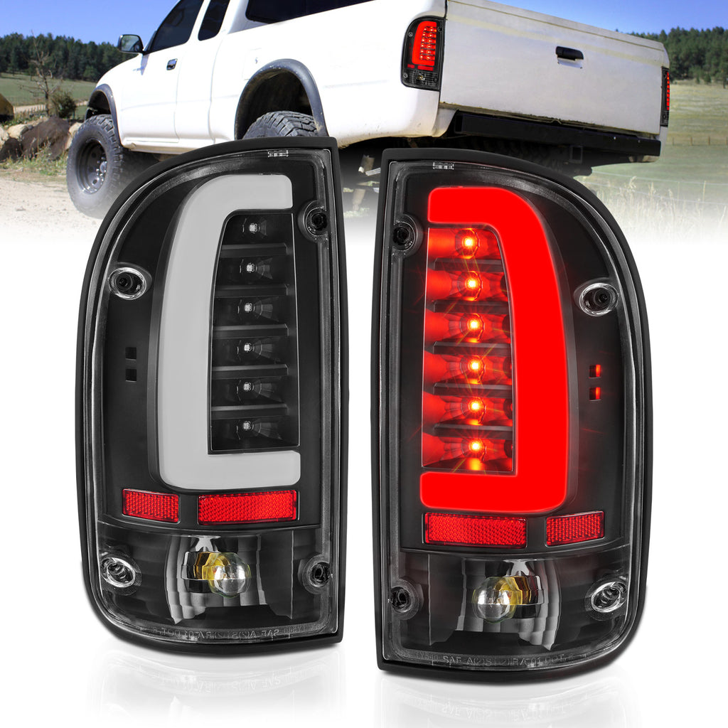 95-00-Toyota-Tacoma-Led-Taillights-Black-Housing-Clear-Lens-(Pair)