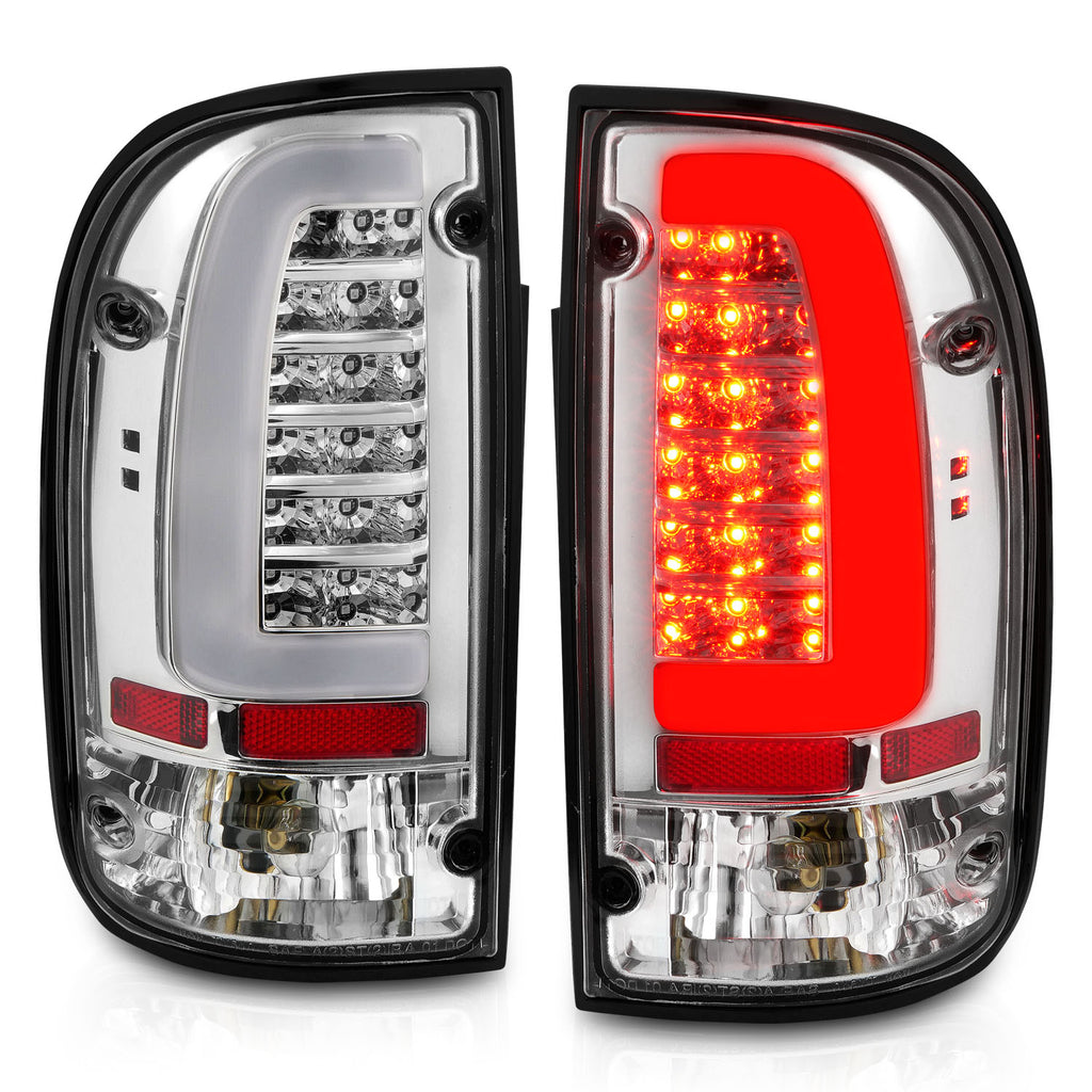 95-00-Toyota-Tacoma-Led-Taillights-Chrome-Housing-Clear-Lens-(Pair)