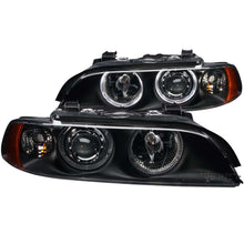 Load image into Gallery viewer, 9501-Bmw-5-Series-Headlights-Black-Clear-Projectors-With-Halos-DrivePass