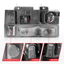 Load image into Gallery viewer, 9599-Tahoe9299-SuburbanYukon-Crystal-Headlights-WHalo-Chrome-Housing-WSignalSide-Markers-8Pc