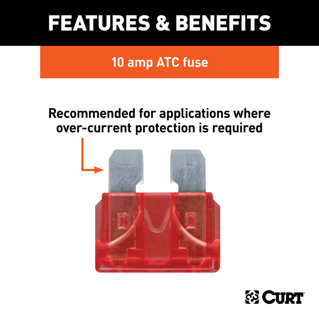 CURT 58440 CURT 58440 Replacement 10-Amp ATC Automotive Fuses; 100-Pack - Truck Part Superstore