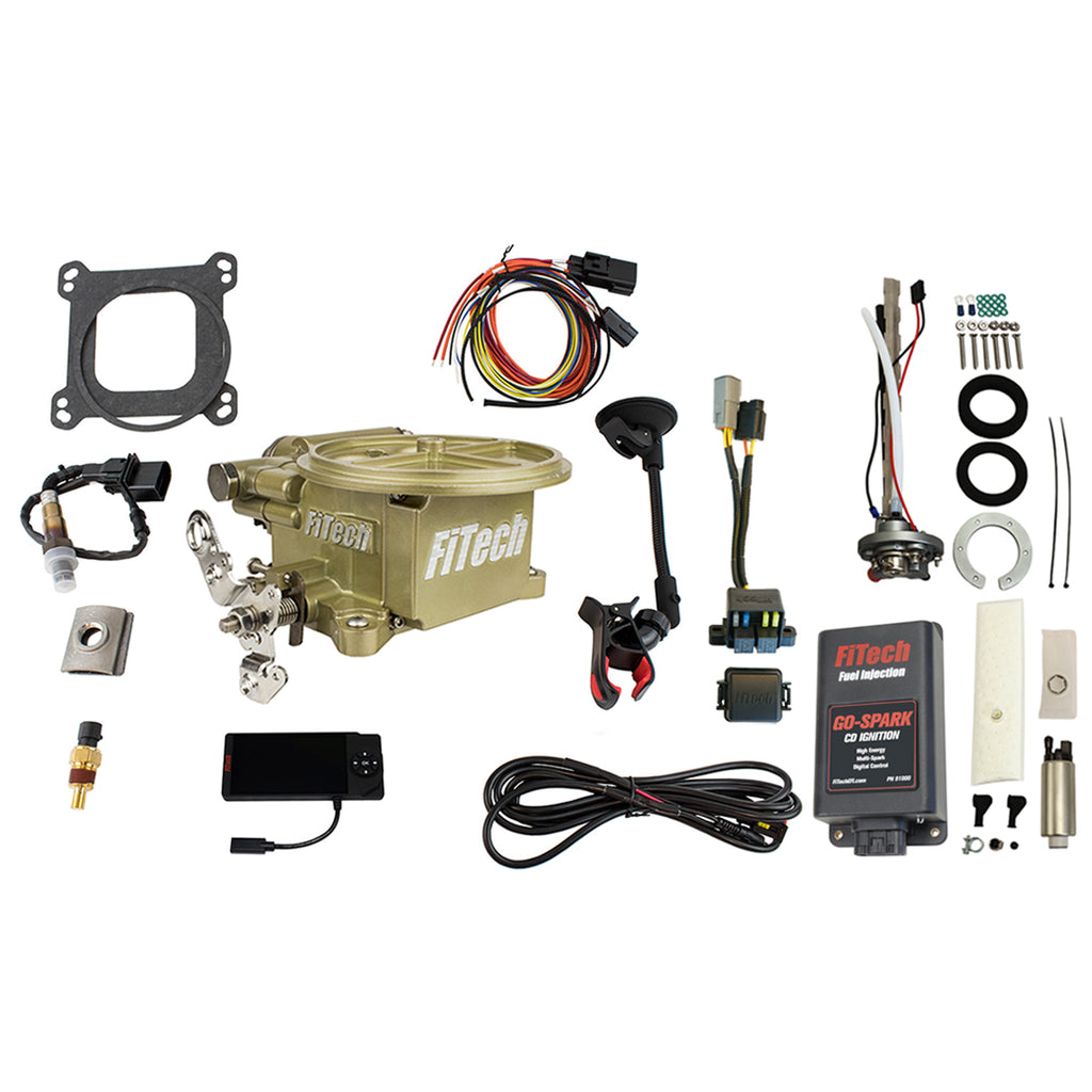 FiTech Fuel Injection 96001 Go EFI 2 Barrel 400 HP Classic Gold EFI System Master Kit