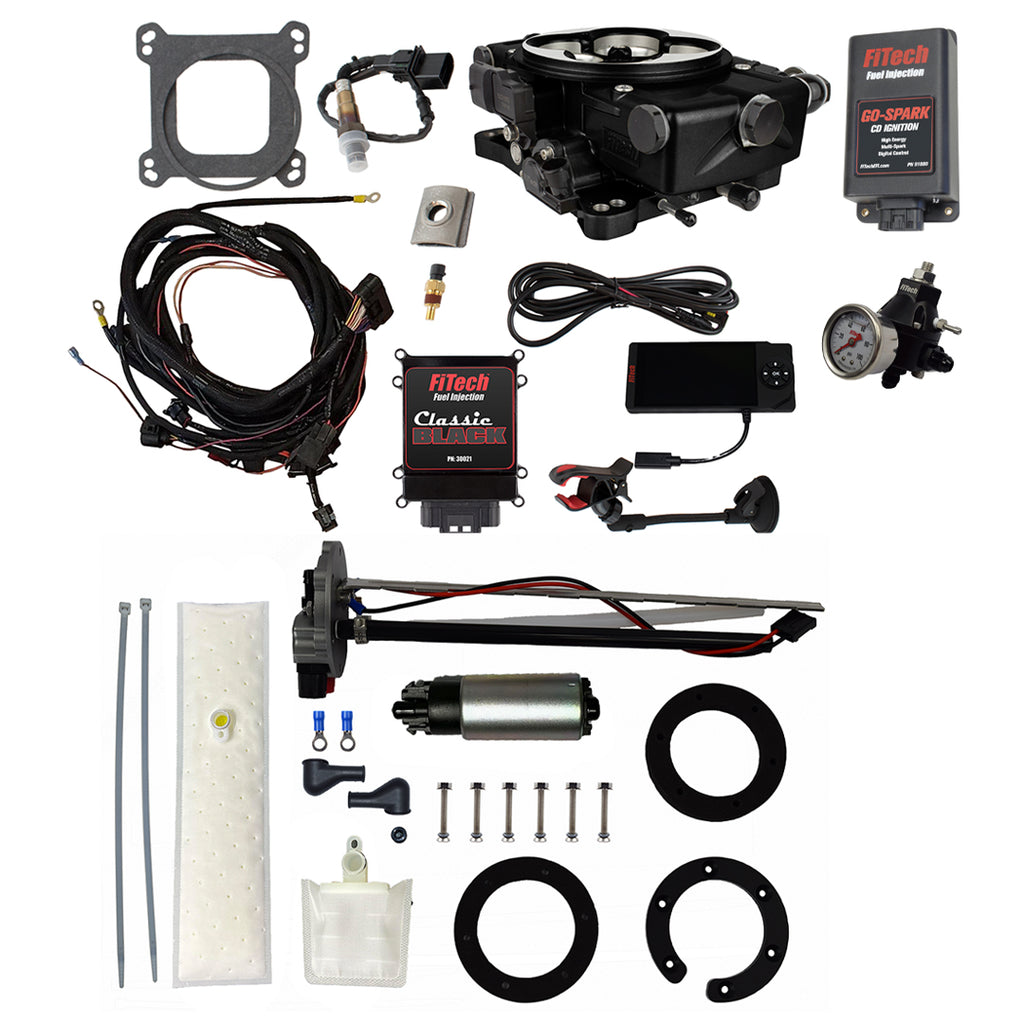 FiTech Fuel Injection 96121 Go EFI Classic Black 650 HP EFI System Master Kit