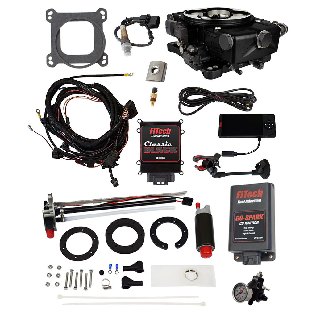 FiTech Fuel Injection 96221 Go EFI Classic Black 650 HP EFI System Master Kit