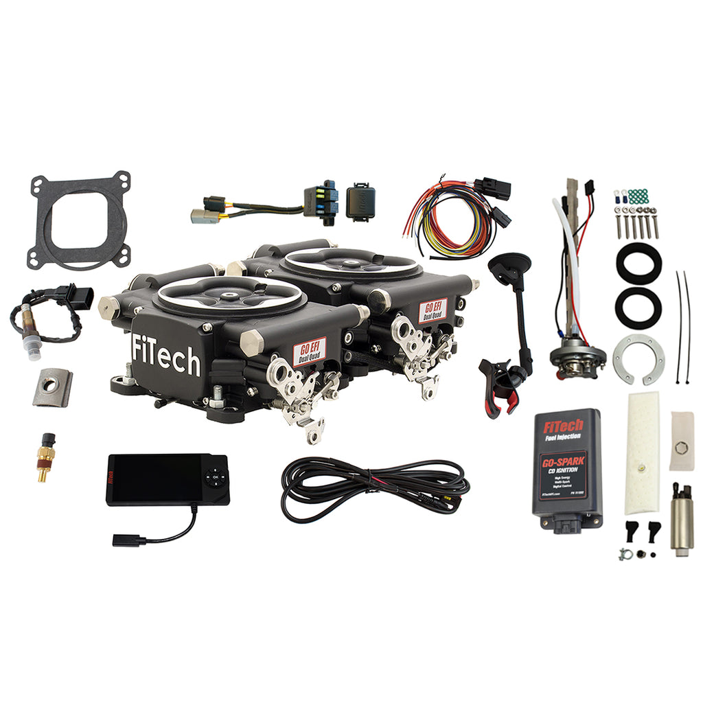 FiTech Fuel Injection 96262 Go EFI 2x4 625 HP Matte Black EFI System Master Kit