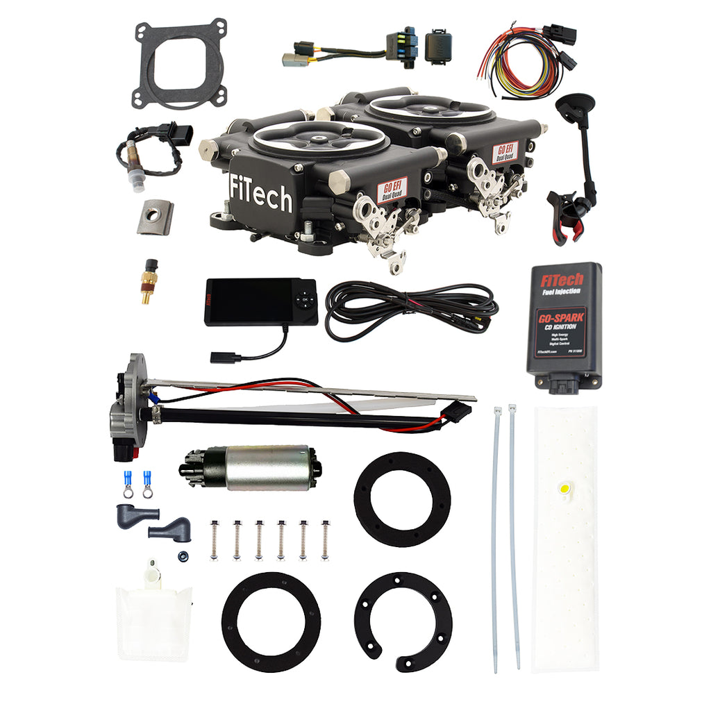 FiTech Fuel Injection 96462 Go EFI 2x4 625 HP Matte Black EFI System Master Kit