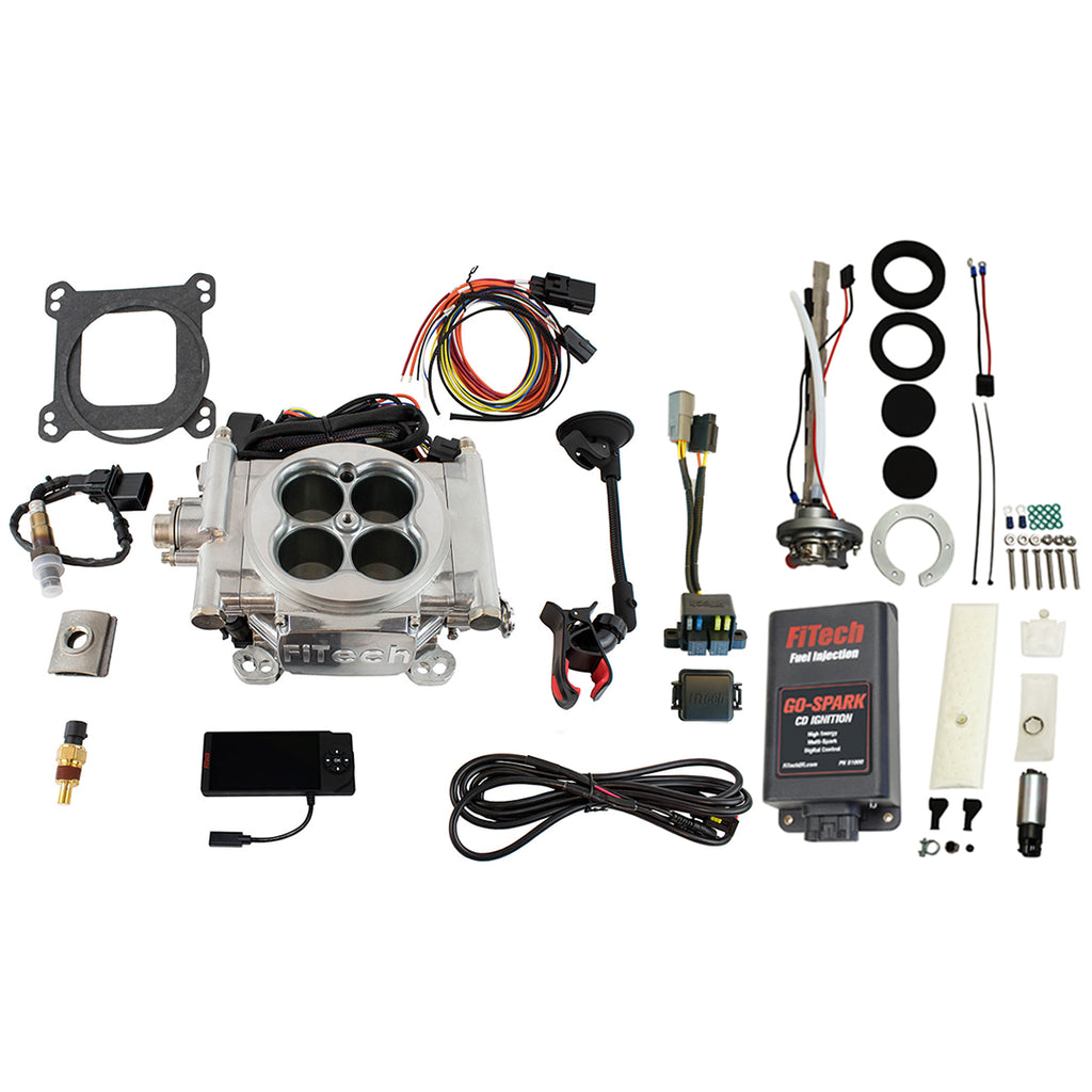 FiTech Fuel Injection 96501 Go EFI 4 600 HP Bright Aluminum EFI System Master Kit