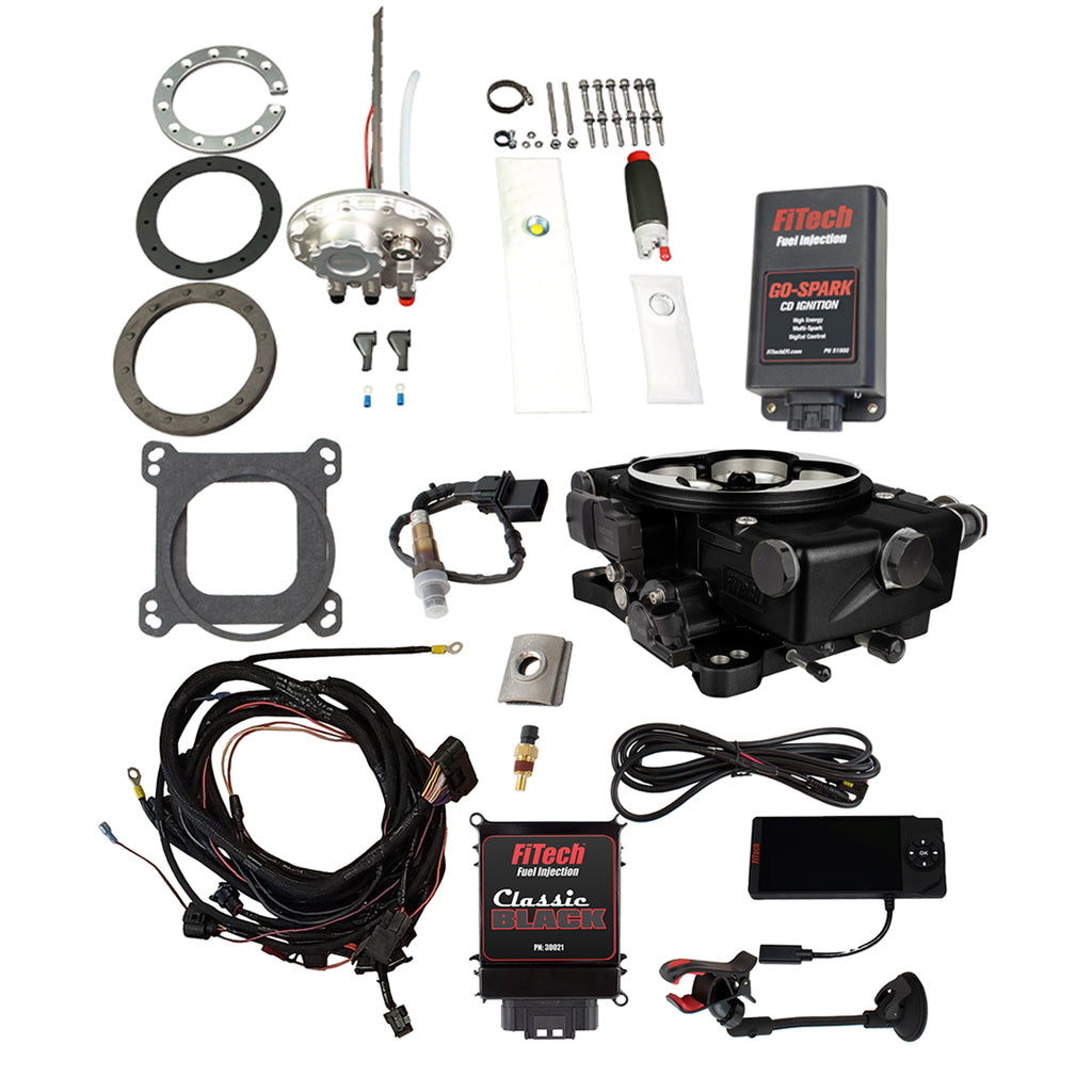 FiTech Fuel Injection 96721 Go EFI Classic Black 650 HP EFI System Master Kit
