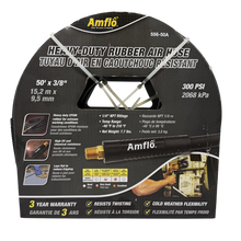 Load image into Gallery viewer, Amflo 556-50A Heavy-Duty Rubber Air Hose, 3/8&quot; x 50&#39;, 300PSI - 1/4&quot; NPT