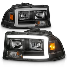 Load image into Gallery viewer, 97-04-Dodge-DakotaDurango-Crystal-Headlight-Set-W-Light-Bar-Black-Housing