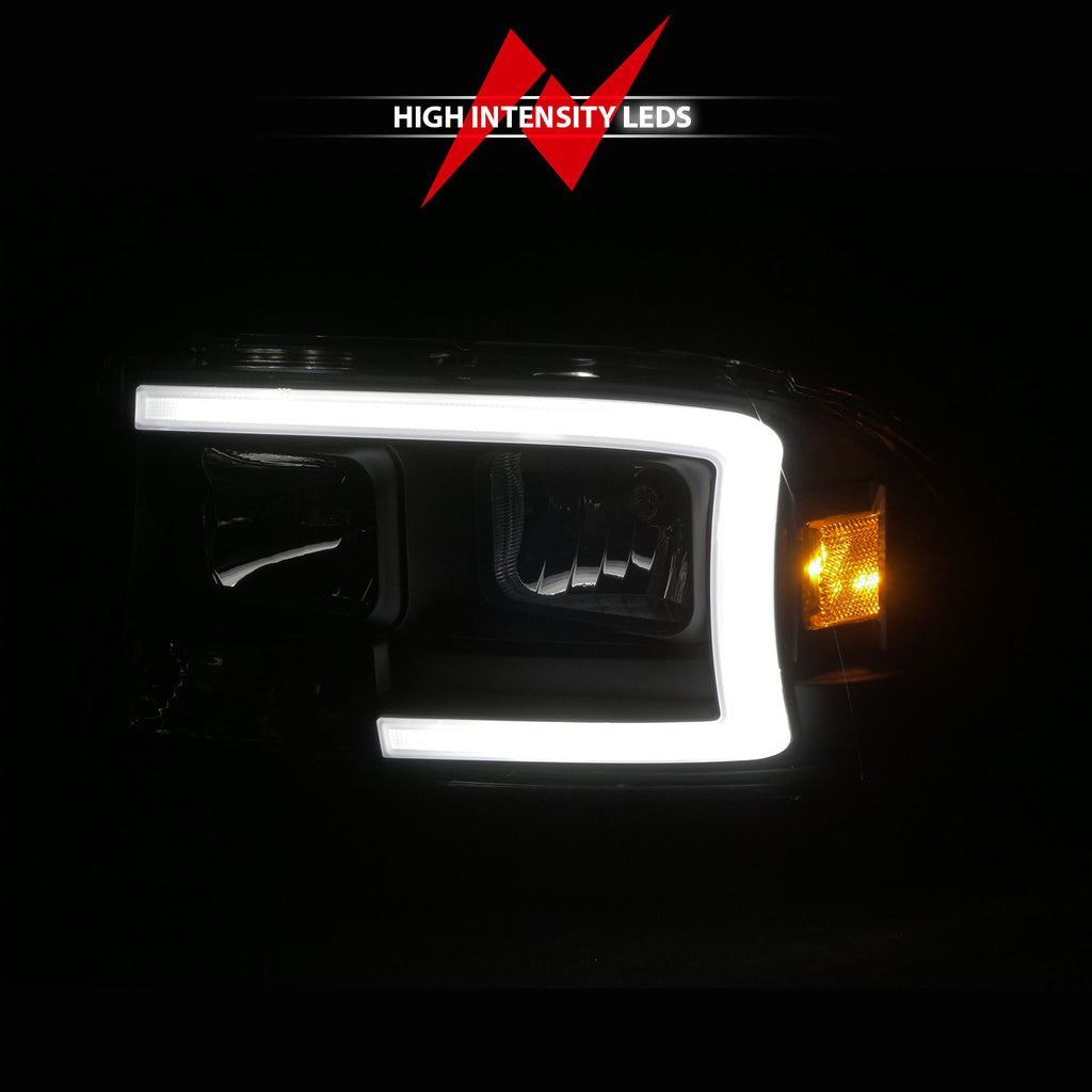 97-04-Dodge-DakotaDurango-Crystal-Headlight-Set-W-Light-Bar-Black-Housing