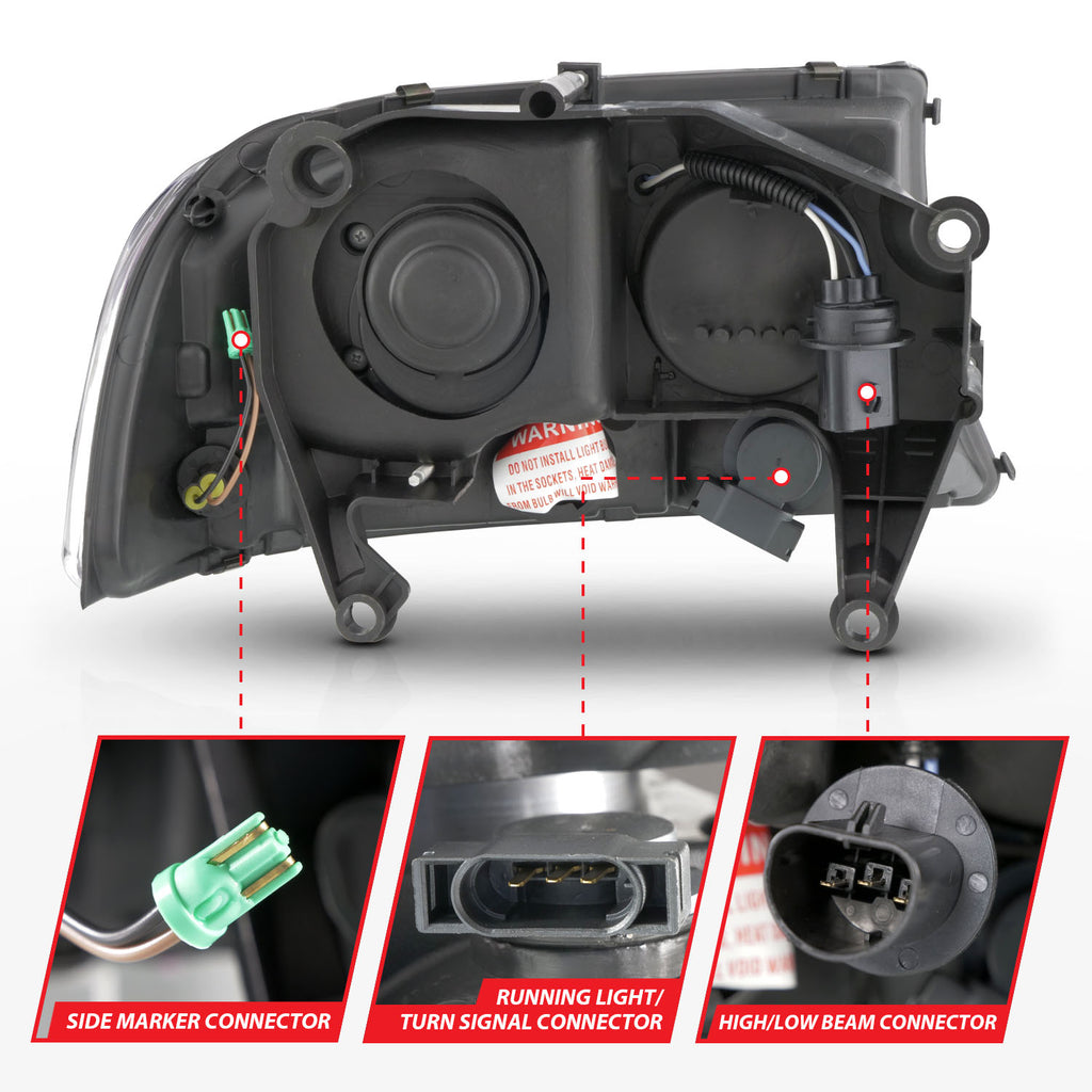 97-04-Dodge-DakotaDurango-Crystal-Headlight-Set-W-Light-Bar-Chrome-Housing