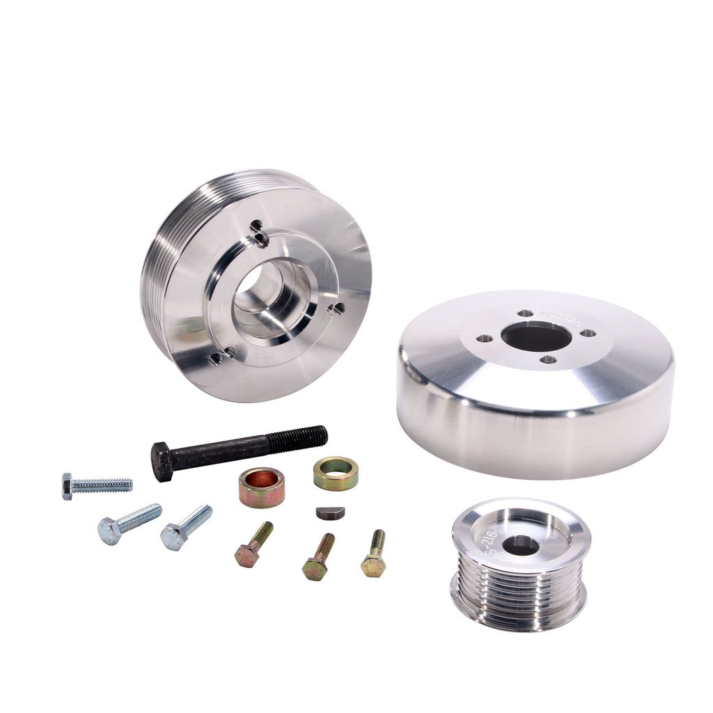 97-04-Ford-F150-Expedition-4.6-5.4-Underdrive-Pulley-Kit---Lightweight-Cnc-Billet-Aluminum-(3Pc)