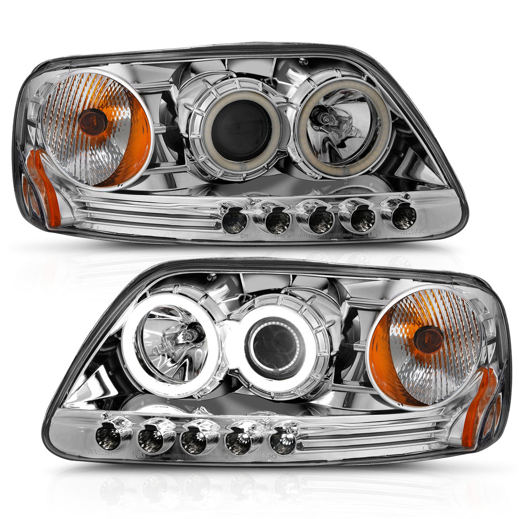 9702-Expedition9703-F150-Headlights-1-Pc.-Projector-Chrome-Clear-With-Hal-DrivePass