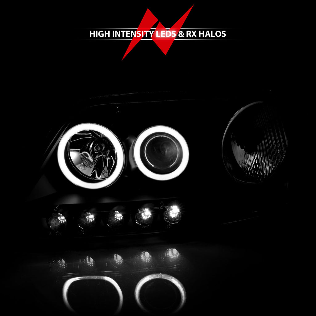 9703-F150-Headlights-Black-Clear-Projector-With-Halos-DriverPassenger