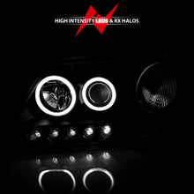 Load image into Gallery viewer, 9703-F150-Headlights-Black-Clear-Projector-With-Halos-DriverPassenger