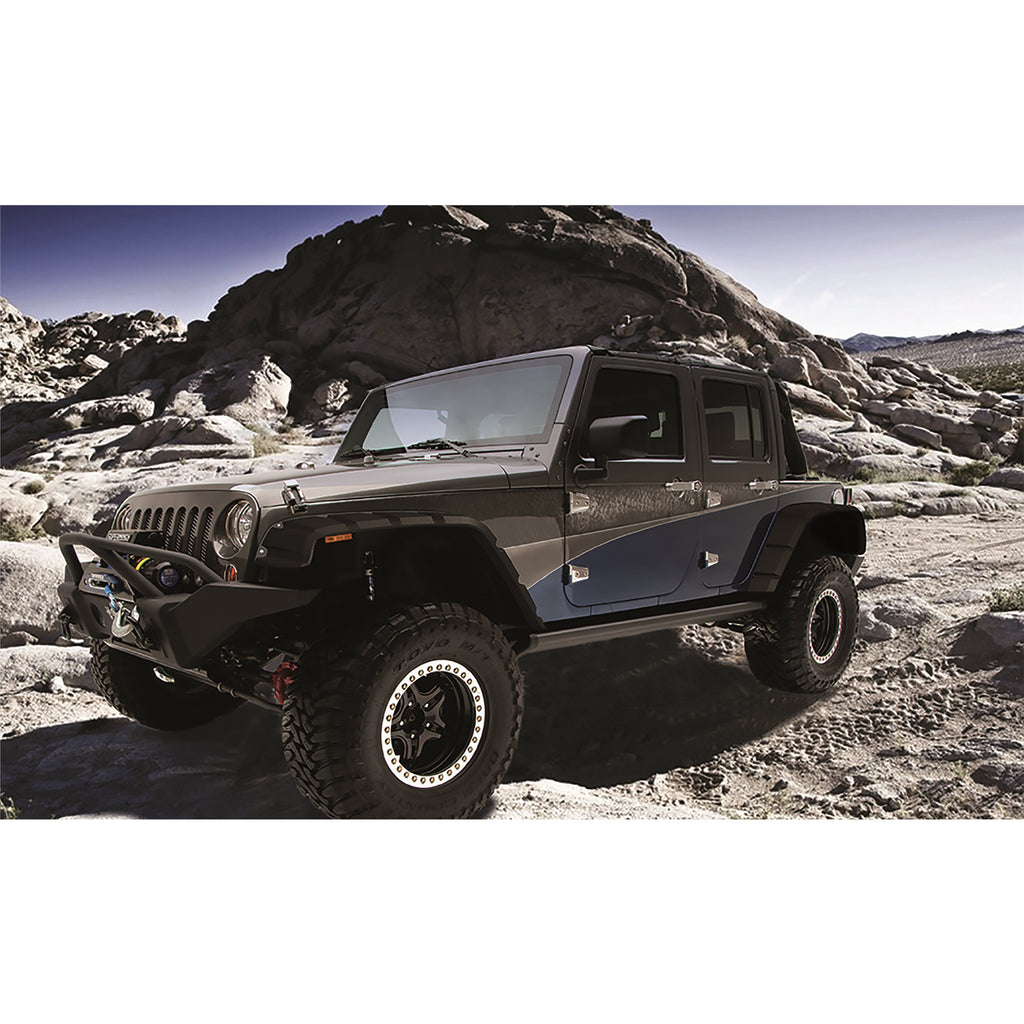9706-Wrangler-Rx-Rivet-Style-4Pc-Textured-Fender-Flares-Ss-Bolts