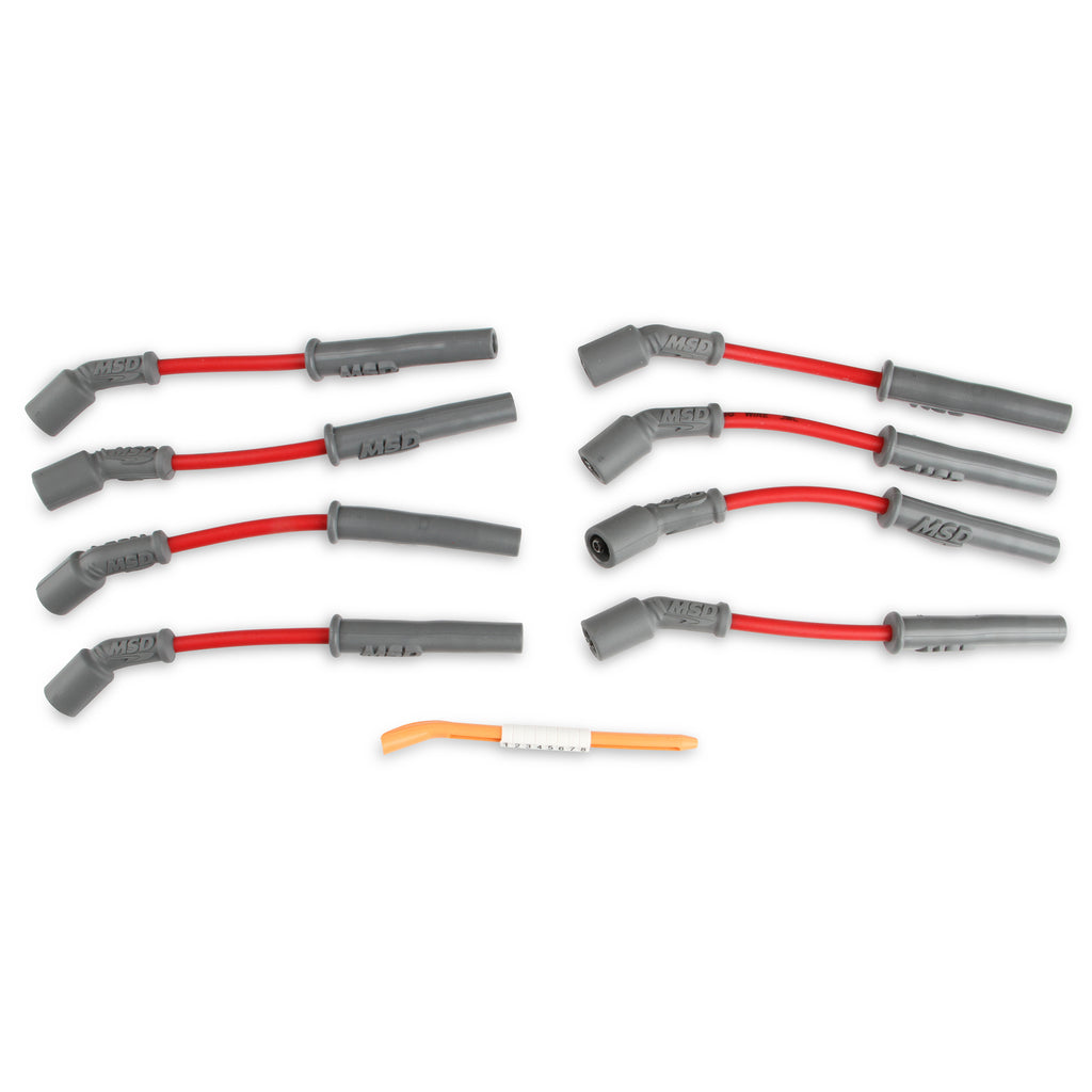 9708-CorvetteCamaro-Gm-Ls1-Super-Conductor-Spark-Plug-Wire-Set-Red-Jacke