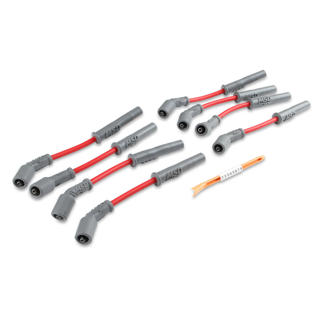 9708-CorvetteCamaro-Gm-Ls1-Super-Conductor-Spark-Plug-Wire-Set-Red-Jacke
