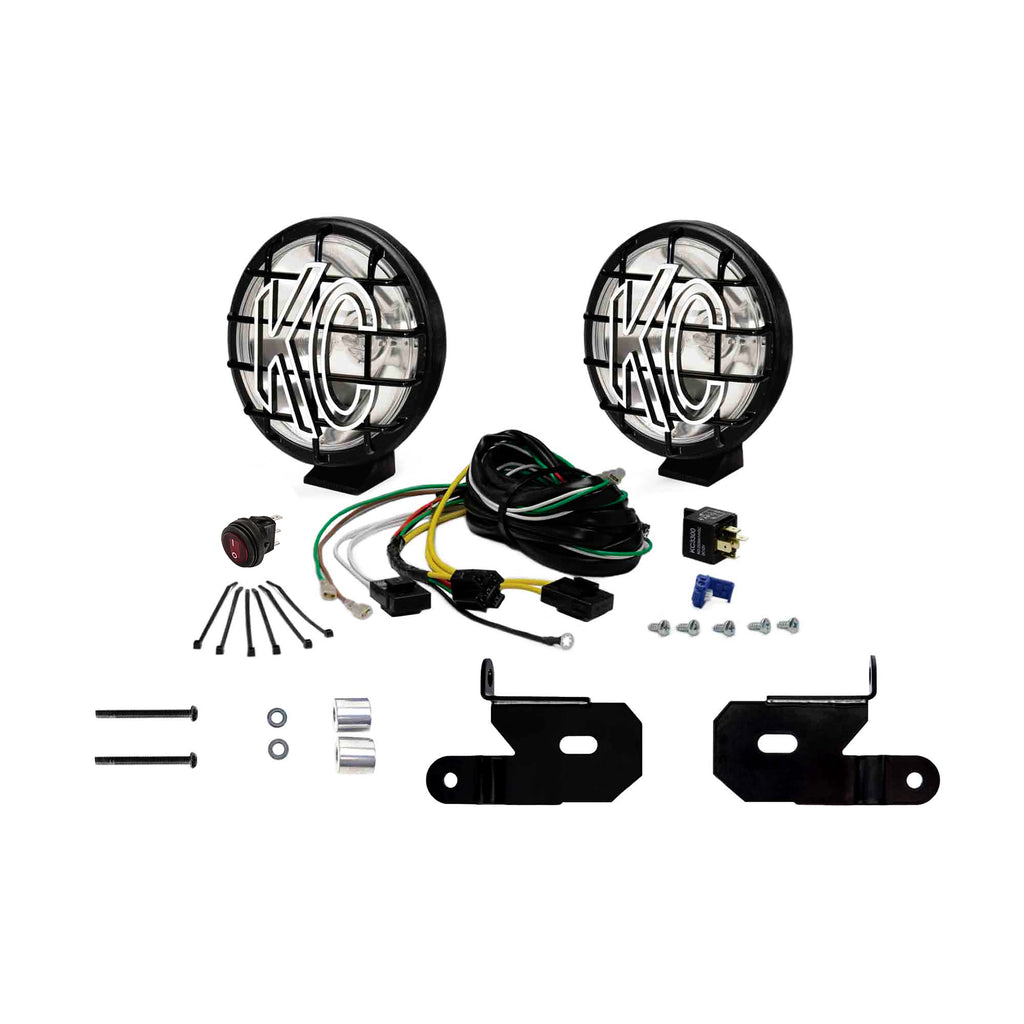 KC HiLiTES 97113 KC Apollo Pro Halogen 6in Spot 2-Light System - 2018-2024 Jeep JL/JT/4xe for Select Jeep Gladiator, Jeep Wrangler