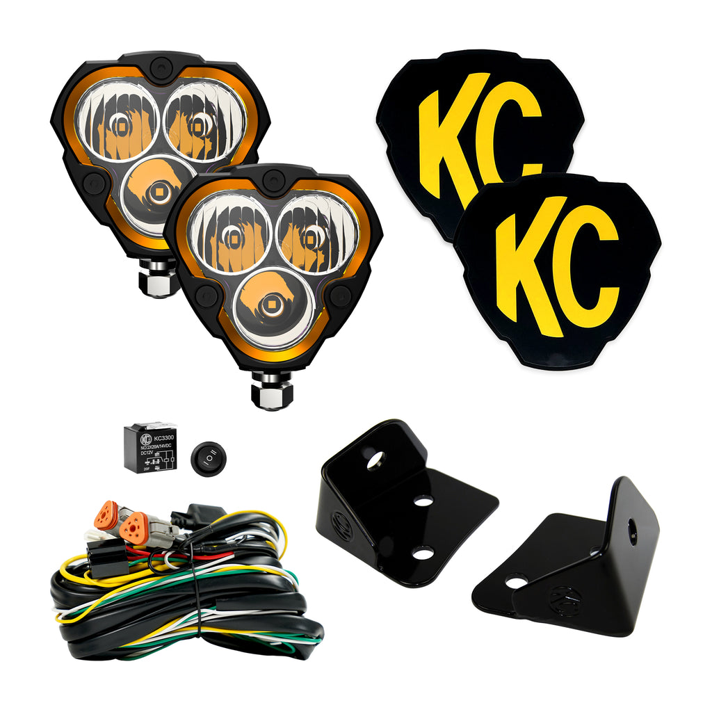 KC HiLiTES 97127 KC FLEX ERA 3 LED 3.5in Combo 2-Light System 2007-2018 Jeep Wrangler JK for Select Jeep Wrangler, Jeep Wrangler JK