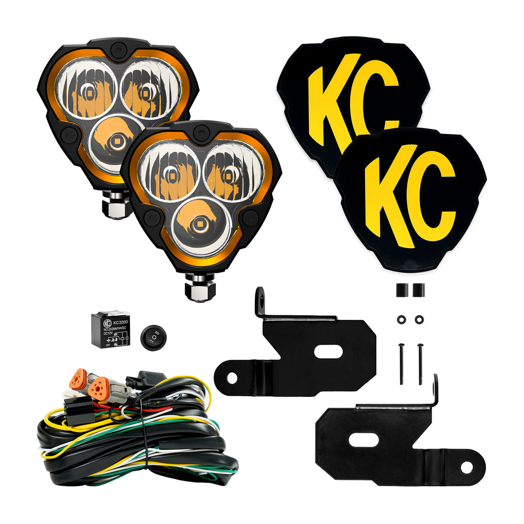 KC HiLiTES 97129 KC FLEX ERA 3 LED 3.5in Combo 2-Lt Sys for Select Jeep Gladiator, Jeep Wrangler