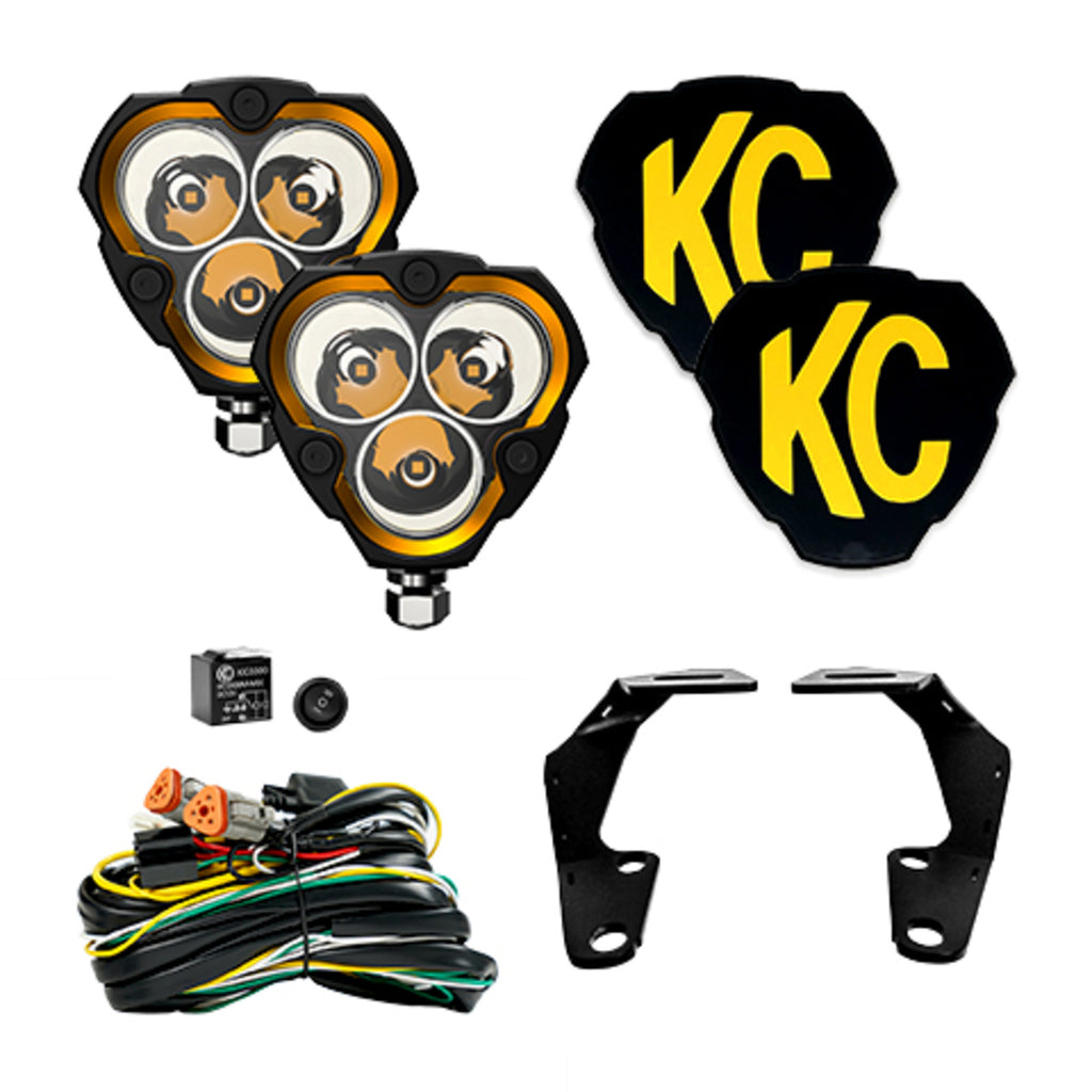 KC HiLiTES 97132 KC FLEX ERA 3 LED 3.5in Spot 2-Light System 2010-2024 Toyota 4Runner for Select Toyota 4Runner