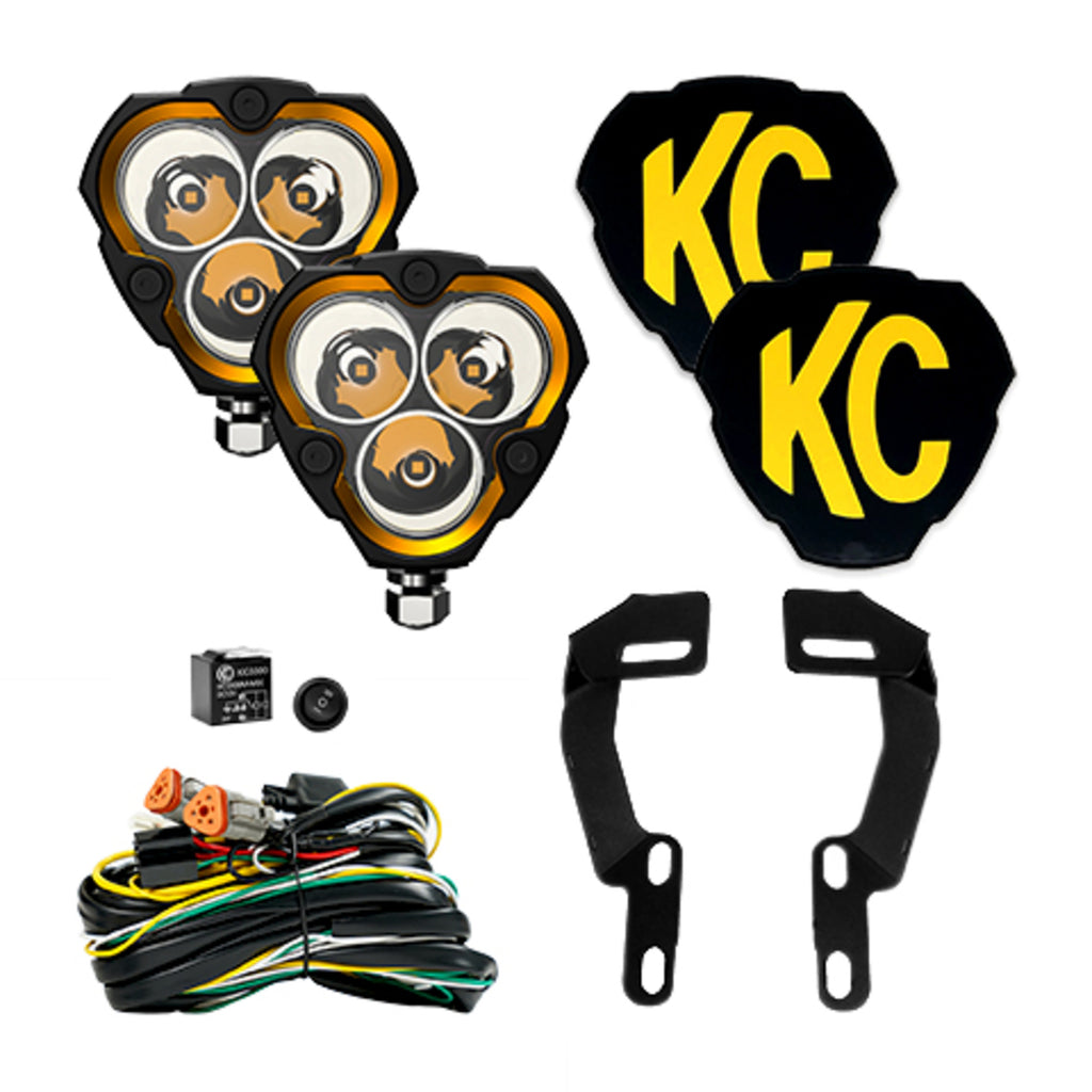 KC HiLiTES 97134 KC FLEX ERA 3 LED 3.5in Spot 2-Light System 2005-2015 Toyota Tacoma for Select Toyota Tacoma