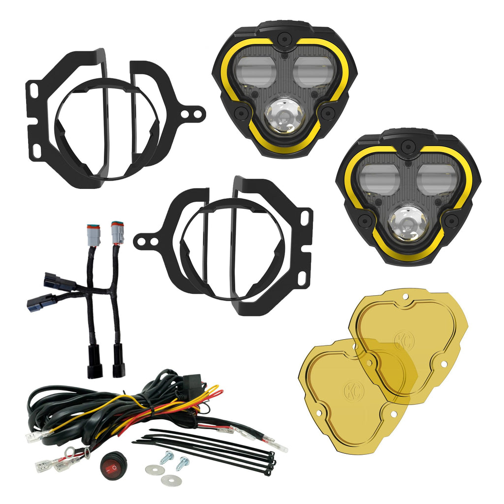 KC HiLiTES 97148 FLEX ERA 3 LED DM SAE Fog 2-Lt Mstr Kt - 18-24 Jeep Wrangler JL/Gladiator JT for Select Jeep Gladiator, Jeep Wrangler
