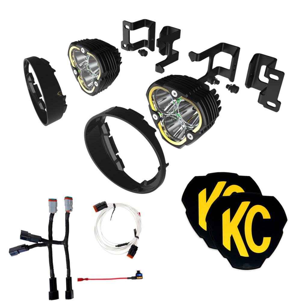 KC HiLiTES 97152 KC FLEX ERA 3 LED 3.5in Spot 2-Light Fog Pocket System Toyota for Select Toyota 4Runner, Toyota Tacoma, Toyota Tundra