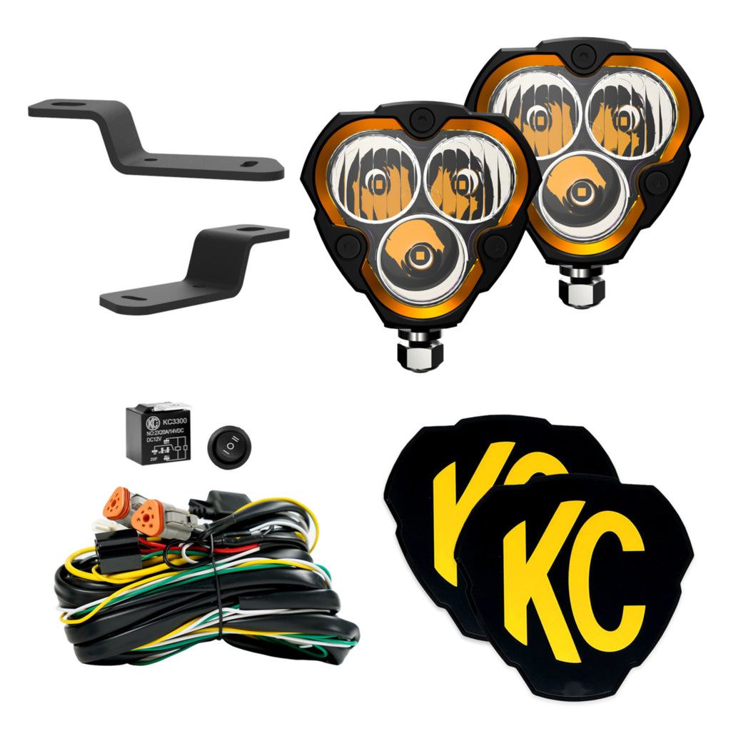 KC HiLiTES 97157 KC FLEX ERA 3 LED Combo 2-Light Ditch System 2021+ Ford Bronco for Select Ford Bronco